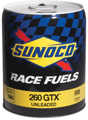 Sunoco 260 GTX Unleaded Racing Fuel | Container: 5 Gallon Pail | Shipped as: 1 x 5 Gallon Pail - Unleaded Racing Fuel